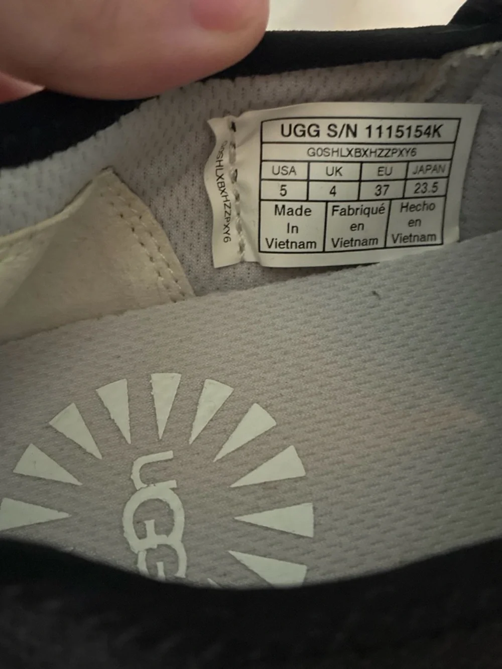 UGG Kids Black Sneakers with White Contrast Laces